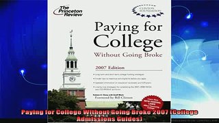 new book  Paying for College Without Going Broke 2007 College Admissions Guides