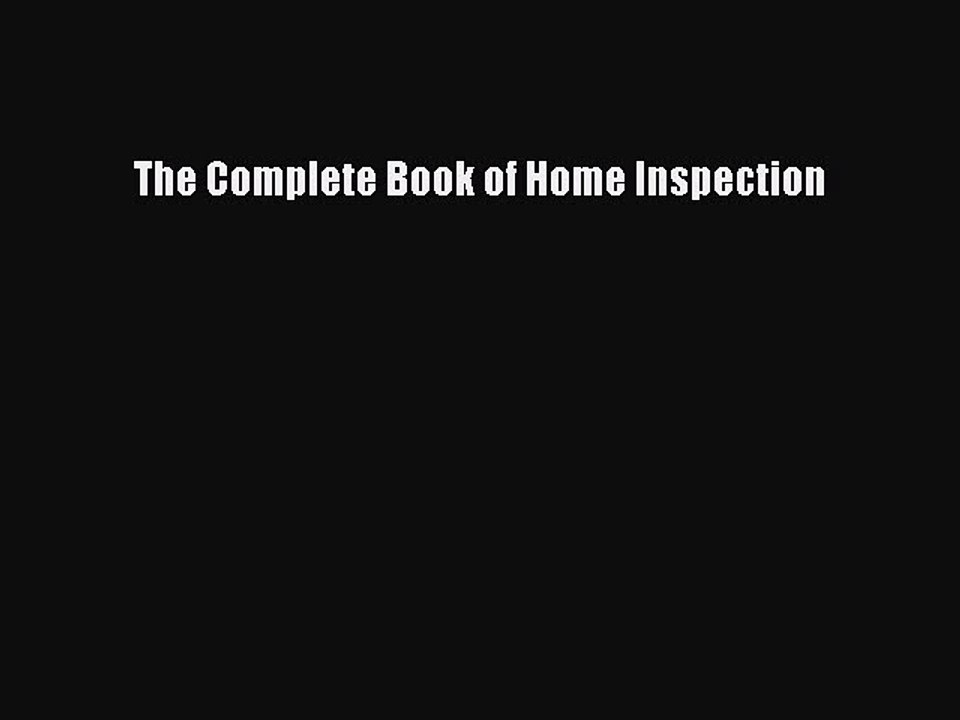 Download The Complete Book of Home Inspection PDF Free