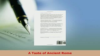 PDF  A Taste of Ancient Rome PDF Online