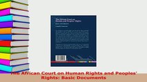 PDF  The African Court on Human Rights and Peoples Rights Basic Documents  EBook