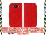 MUZZANO Etui à Rabat Folio CroCoChic Premium Rouge pour SAMSUNG GALAXY S3 / I9300 de Qualité