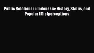 Read Public Relations in Indonesia: History Status and Popular (Mis)perceptions PDF Free