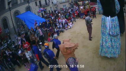 XXa Trobada de gegants a Llagostera, 14.05.2016 -- Entrada a plaça dels gegants de Calonge