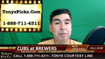 Chicago Cubs vs. Milwaukee Brewers Pick Prediction MLB Baseball Odds Preview 5-18-2016