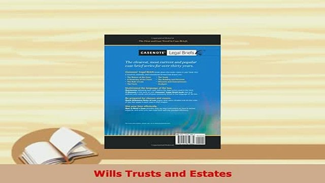 PDF Wills Trusts and Estates Free Books
