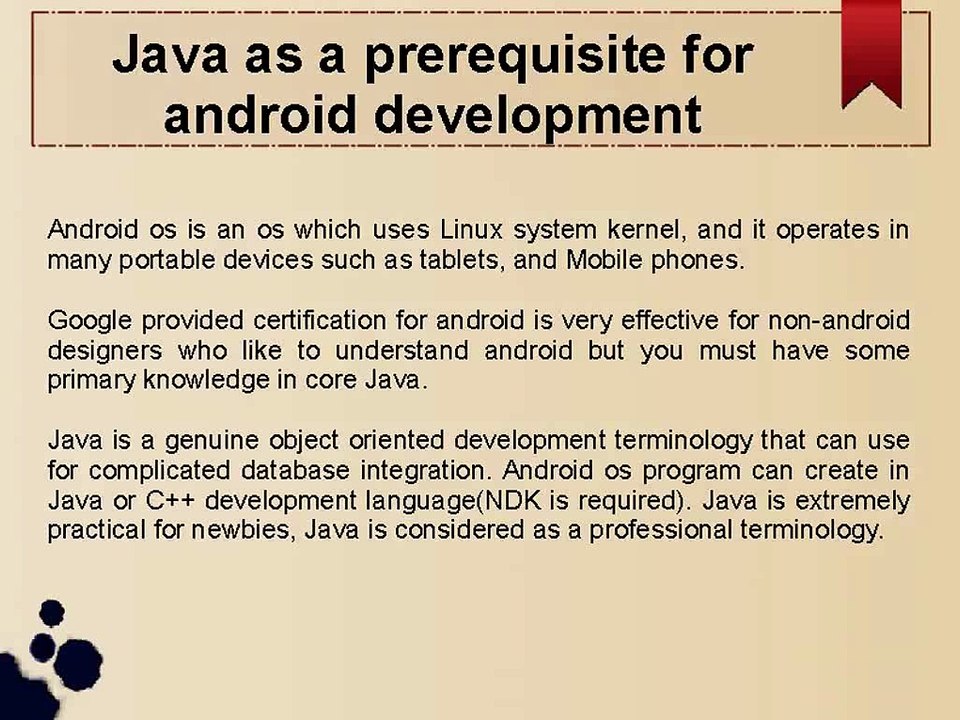 Java as a prerequisite for android development