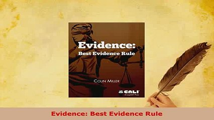 Download  Evidence Best Evidence Rule  EBook