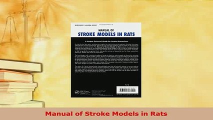 Download  Manual of Stroke Models in Rats PDF Book Free