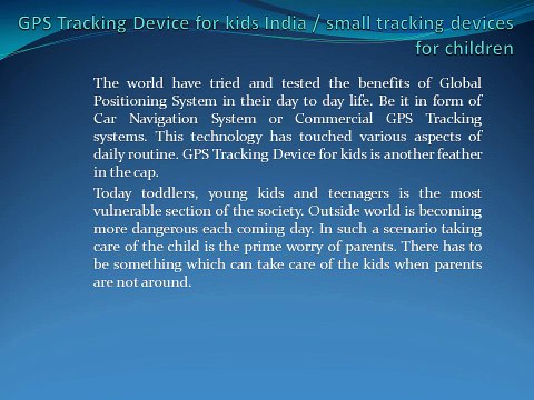 GPS Tracking Devices for kids in India | GPS Personal Tracker Device