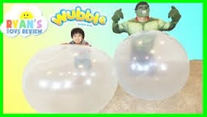 Glow Wubble Bubble Ball Family Fun Playtime with GIANT BALL Marvel Superhero The Hulk Kids Video 2016