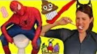 Disney | SPIDERMAN Maid Funny Toothbrush in Toilet Prank on Catwoman Superheroes In Real Life IRL