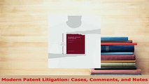 PDF  Modern Patent Litigation Cases Comments and Notes  EBook