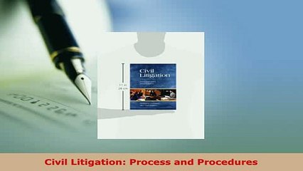 PDF  Civil Litigation Process and Procedures  EBook