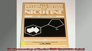 FREE EBOOK ONLINE  The Pharmacology of Nicotine ICSU Symposium Series Free Online