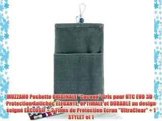 MUZZANO Pochette ORIGINALE Cocoon Gris pour HTC EVO 3D - Protection Antichoc ELEGANTE OPTIMALE