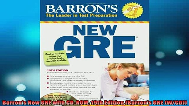 Free PDF Downlaod Barrons New GRE with CDROM 19th Edition Barrons GRE WCD BOOK ONLINE