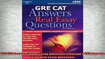 READ book  GRE CAT Answers to Real Essay Questions Petersons GRE Answers to the Real Essay  FREE BOOOK ONLINE
