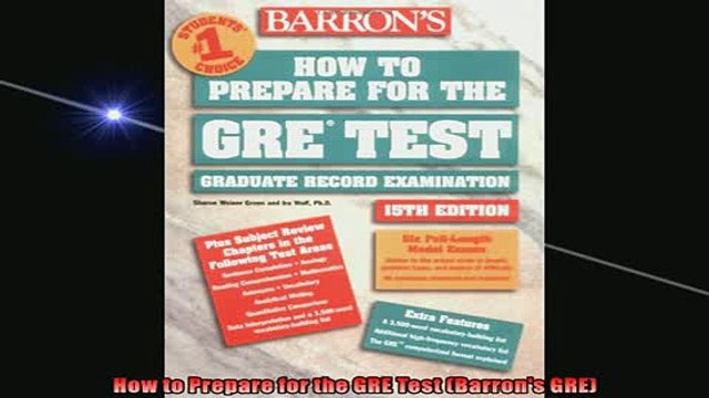 FREE DOWNLOAD How to Prepare for the GRE Test Barrons GRE FREE BOOOK ONLINE
