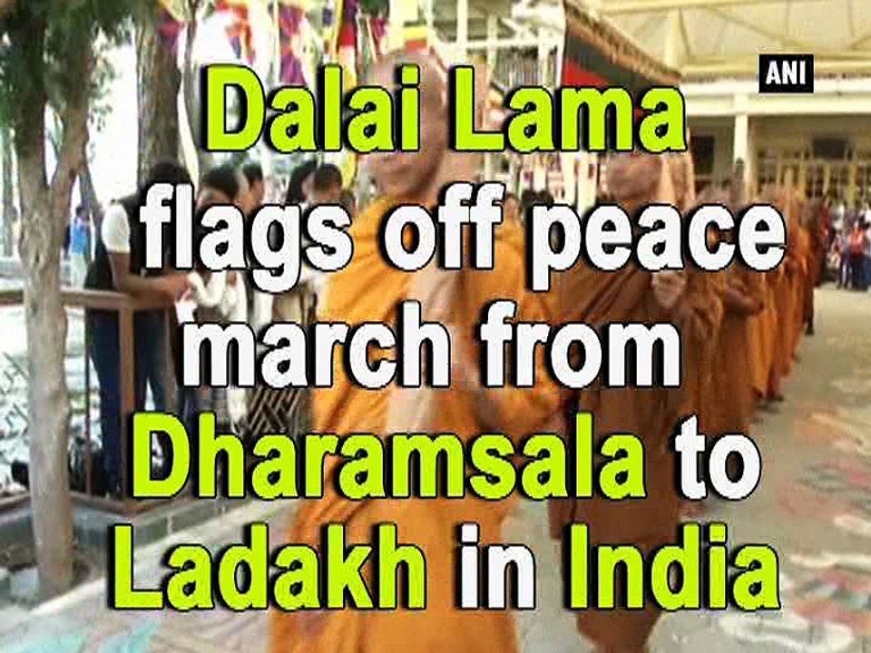 Dalai Lama flags off peace march from Dharamsala to Ladakh in India