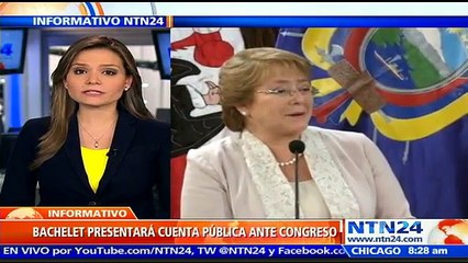 Michelle Bachelet comparecerá ante el Congreso chileno para rendir su tercera cuenta pública