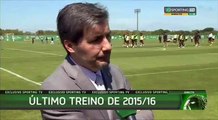 Homem despido treina no último treino do Sporting da época