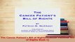Read  The Cancer Patients Bill of Rights Cancer Patients Bill of Rights Book 1 Ebook Free