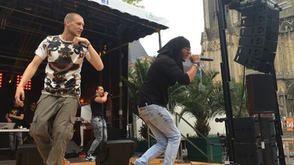 Docme et Delta rappent au pied de la cathédrale de Lisieux