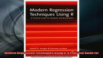 FREE DOWNLOAD  Modern Regression Techniques Using R A Practical Guide for Students and Researchers  DOWNLOAD ONLINE