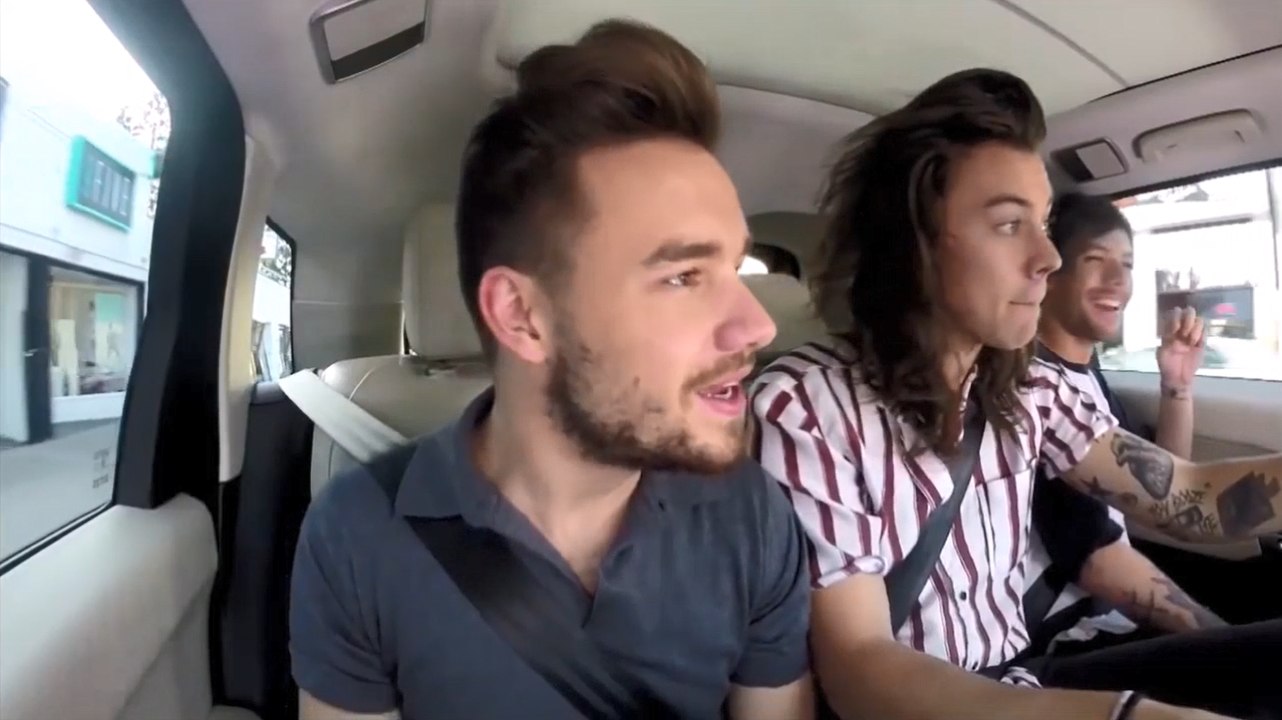 One Direction singing "Drag Me Down" in carpool karaoke