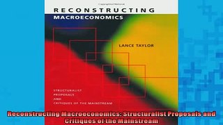 READ book  Reconstructing Macroeconomics Structuralist Proposals and Critiques of the Mainstream READ ONLINE