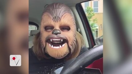 Woman Gets The Real Chewbacca's Attention with her New Mask