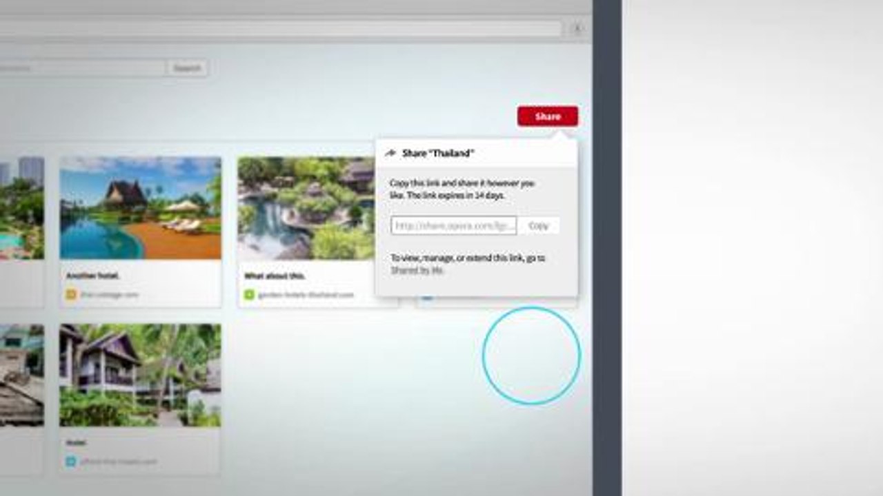 Opera 26 - dzielenie się zakładkami
