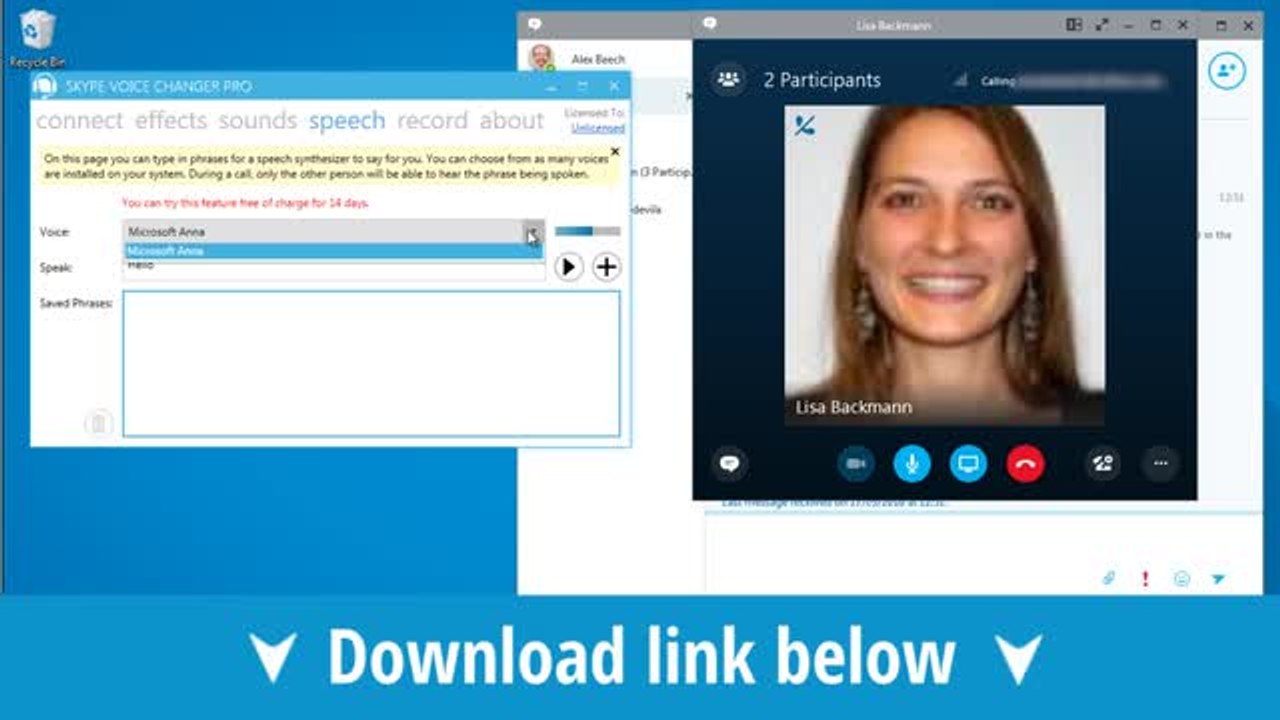 Skype Voice Changer, an app that allows you to easily distort your voice while making free Skype calls
