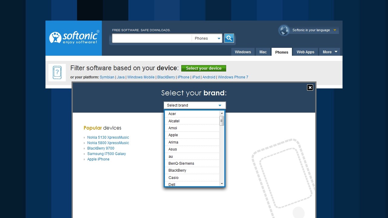 Search by phone device