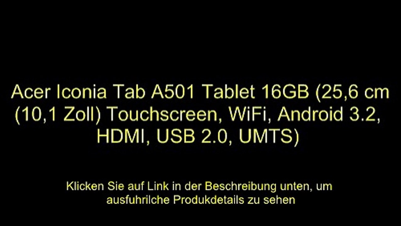 Acer Iconia Tab A501 Tablet 16GB (25,6 cm (10,1 Zoll) Touchscreen