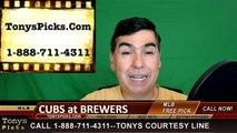 Chicago Cubs vs. Milwaukee Brewers Pick Prediction MLB Baseball Odds Preview 5-17-2016