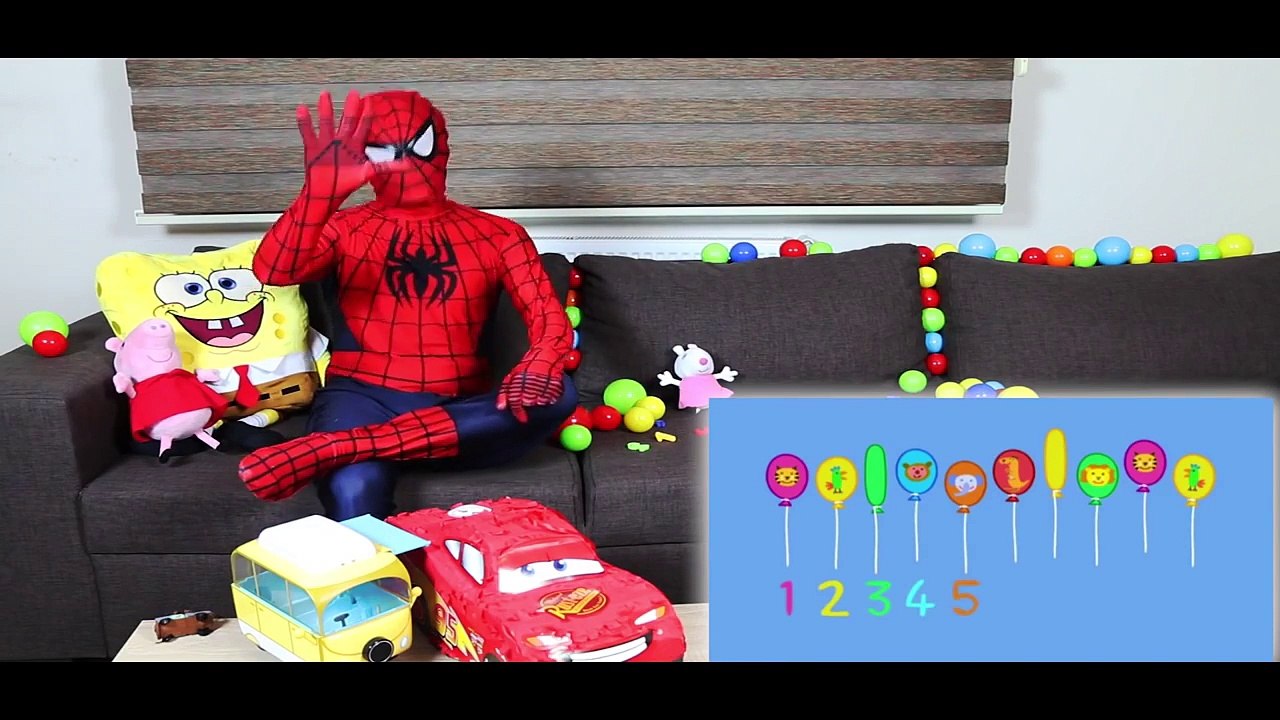 Peppa Pig English Episodes | Spiderman's Reaction Learn To Count Spiderman Real Life React