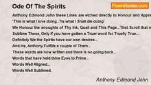 Ode of the Spirits by #TheSage Anthony Edmond John
