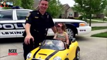 Cop Pulls Over 2-Year-Old Girl For Picking Her Nose Old While Driving Toy Car