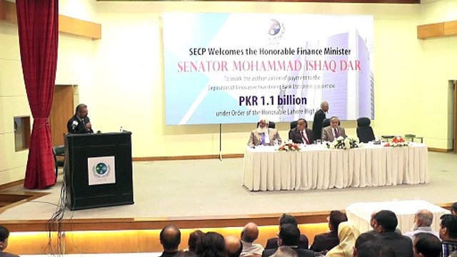 Chairman SECP Zafar Hijazi addressing at Authorization of Payment to the Depositors of IIBT