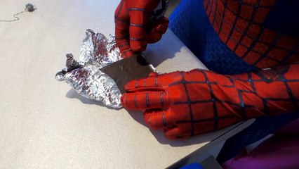 Spiderman & Frozen Elsa vs Maleficent! w- Pink Spidergirl & Anna! Superhero Fun in Real Life -)