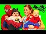 Disney | Spiderman Babysitting FAIL 2 BABIES Superhero Spider Man IRL Baby Sitting In Real Life   Batman Baby