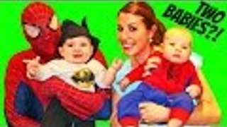Disney | Spiderman Babysitting FAIL 2 BABIES Superhero Spider Man IRL Baby Sitting In Real Life + Batman Baby