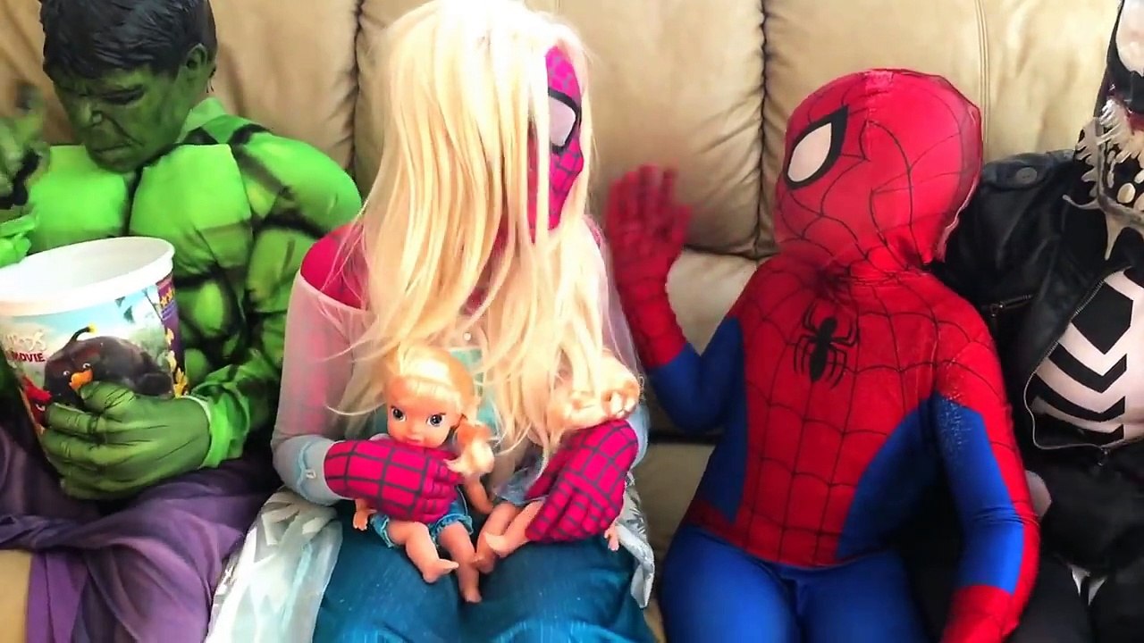 Spiderman vs Pink Spidergirl Frozen Elsa vs Joker Talent Show Disaster - Superhero Team