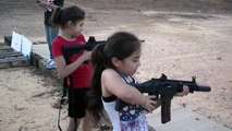 Lil girls self defense training with mp 15 and sig
