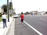 Samoan Hawaiin Crossing the street, will he make it to the other side?