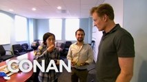 Conan Busts His Employees Eating Cake - CONAN on TBS