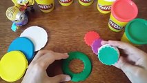 play doh clay cake!!! creations cookie cake for spongebob minions and pingouin & en toys