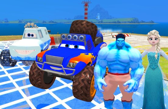 Chansons voitures Disney Yeti & Blue Grit Frozen Elsa & Blue Hulk Enfants Comptines