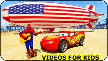 Spiderman et Blimp! Voitures Cartoon avec Lightning McQueen pour les enfants Comptines Chansons pour enfants